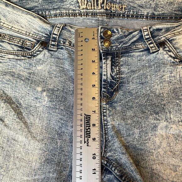 Wall Flower Women Skinny Jeans size 17 Blue Mid Rise Stretch Ankle Length - Picture 6 of 11